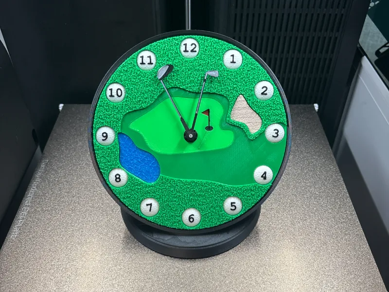 Tee Time - Golf Themed Desk Clock (No Glue)