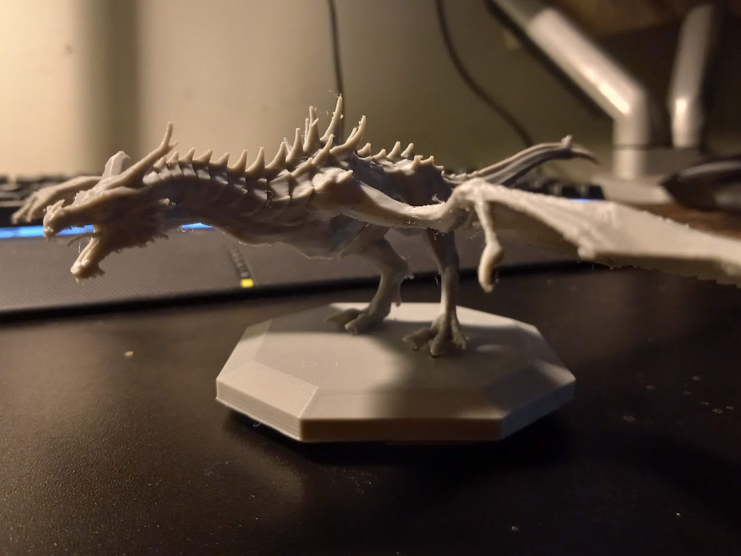 Mythical Dragon statue with base