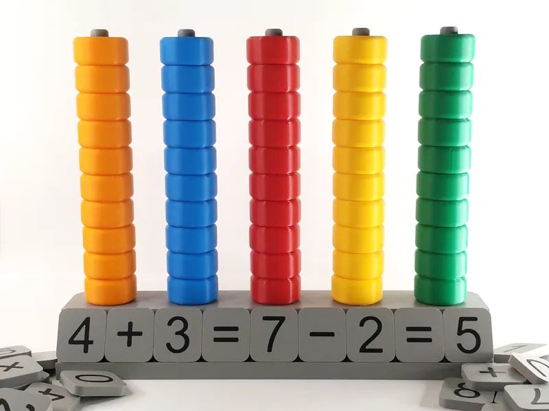 Modular Vertical Abacus with Number & Symbol Cards