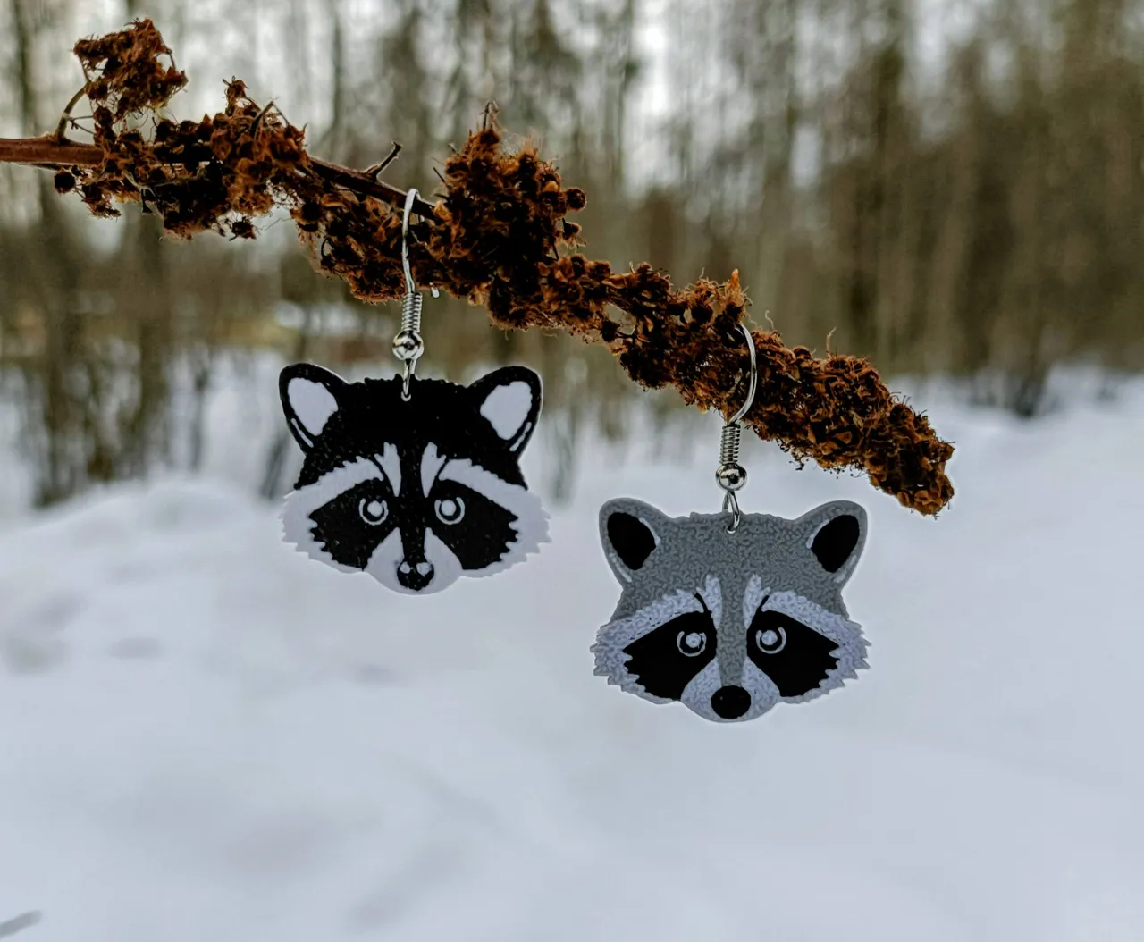Cute Raccoon Earrings view 2