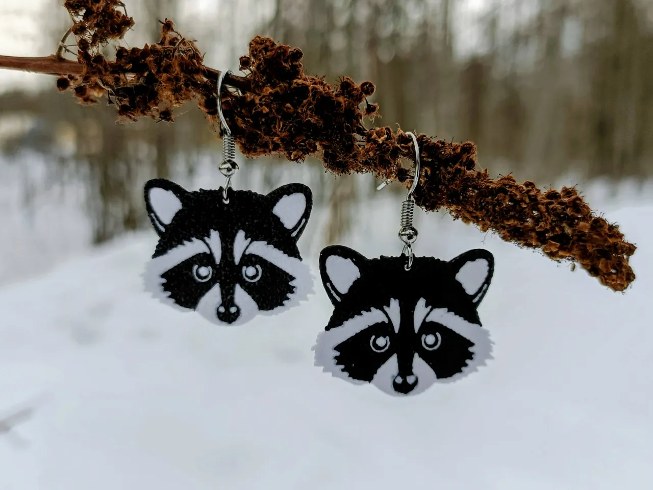 Cute Raccoon Earrings view 4