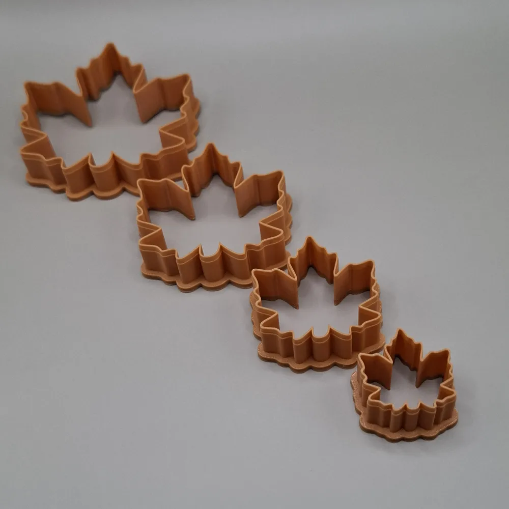 Detailed Maple Leaf Cutter Set for Clay & Cookies - Free 3D Print Model ...
