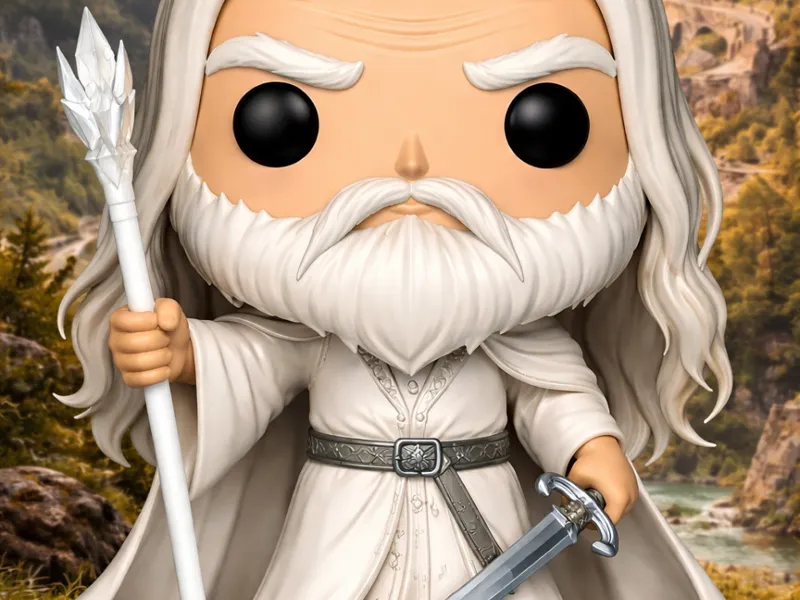 Gandalf Mago Branco Estilo Funko Pop