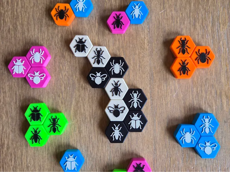 Magnetic Bug Game Tiles (Hive Compatible)