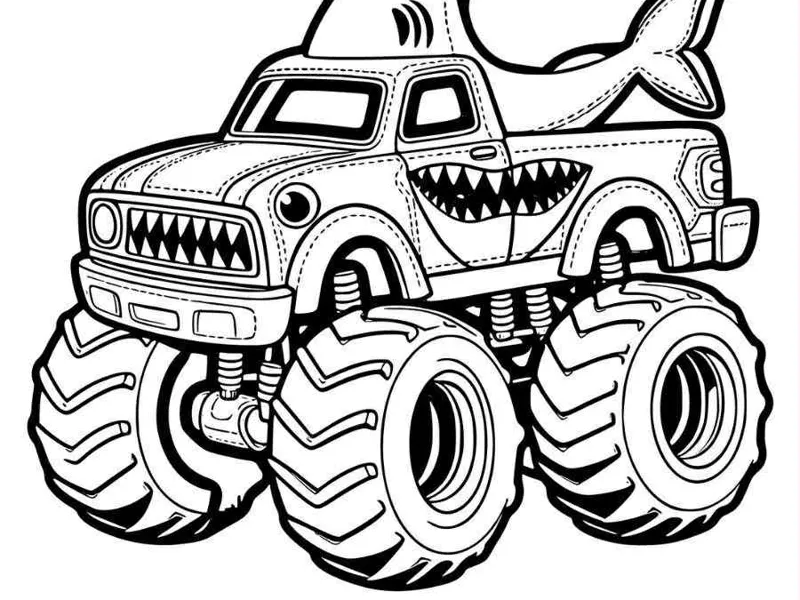 Cookie cutter Monster Truck Shark car #1