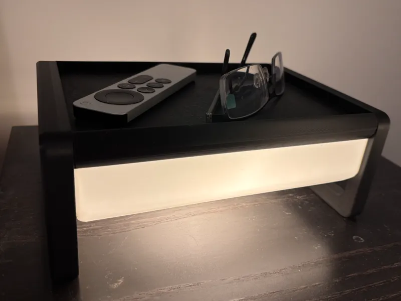 Desk / nightstand lamp shelf w/ Gridfinity support