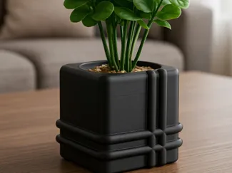 Modern Pipe Square Vase | Fast & Clean Print