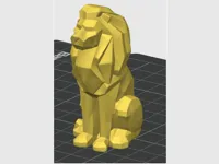 Low-Poly Lion, NO SUPPORTS, clean print, gyroid