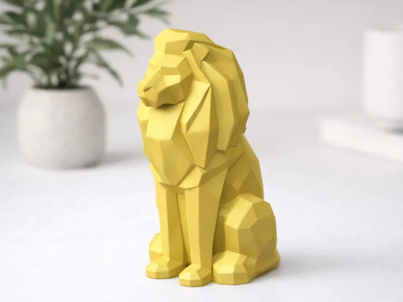 Low-Poly Decorative Lion