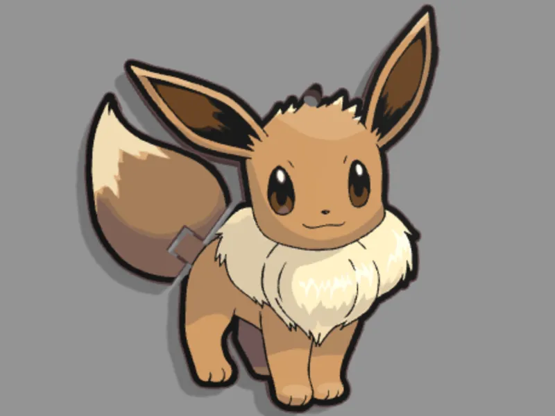Eevee Keychain Toy (Articulated Tail)