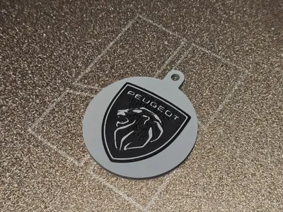 Peugeot Logo Keychain with NFC Tag Slot 