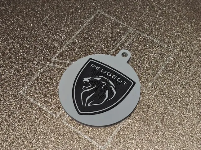 Peugeot Logo Keychain with NFC Tag Slot 