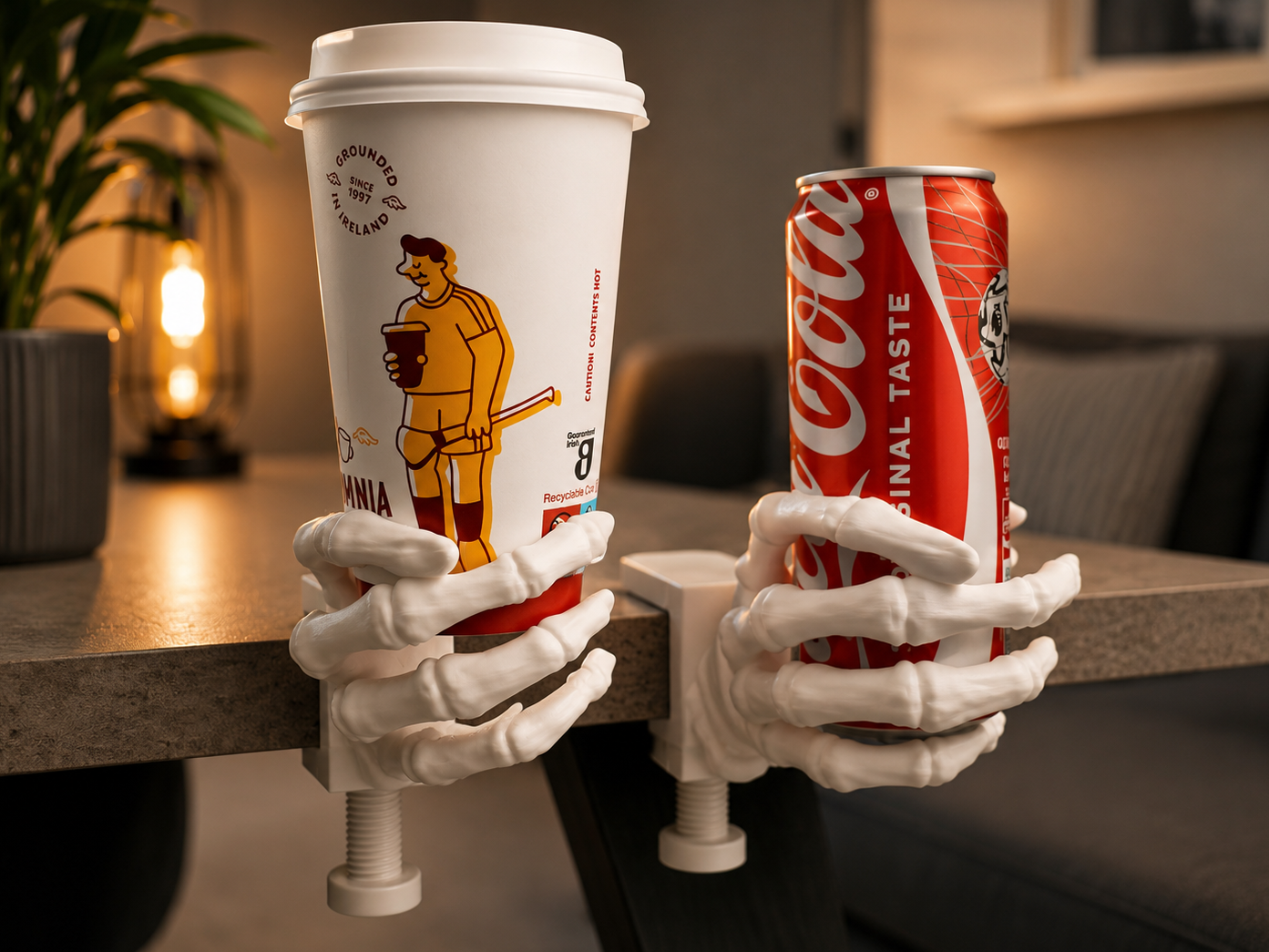 Skeleton Hand Clamp Cup Holder