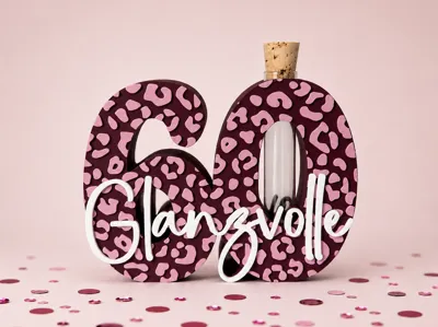 Birthday Numbers with Test Tube Leopard Look