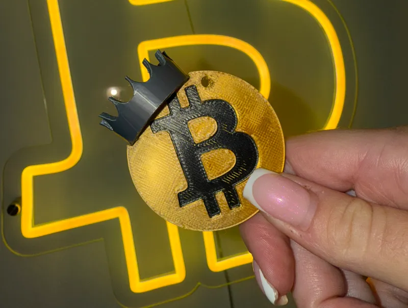 3D Bitcoin Keyring 