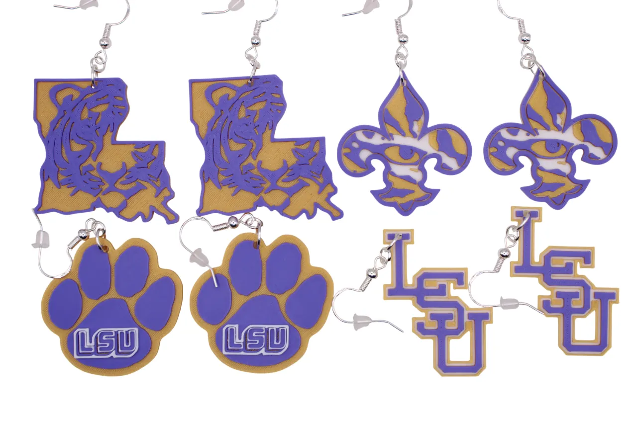LSU Earrings view 2