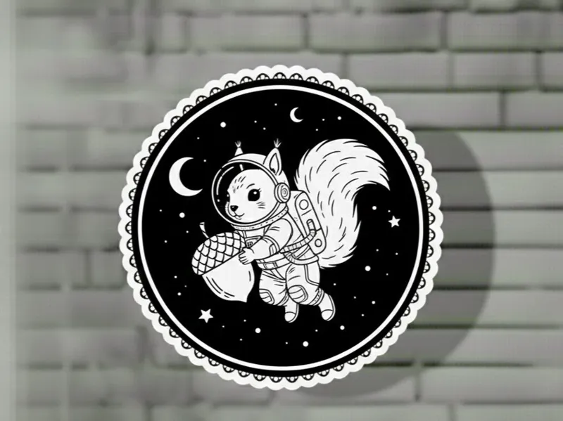 Squirrel in space keychain