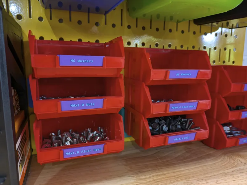 Small Parts Storage Bin Labels