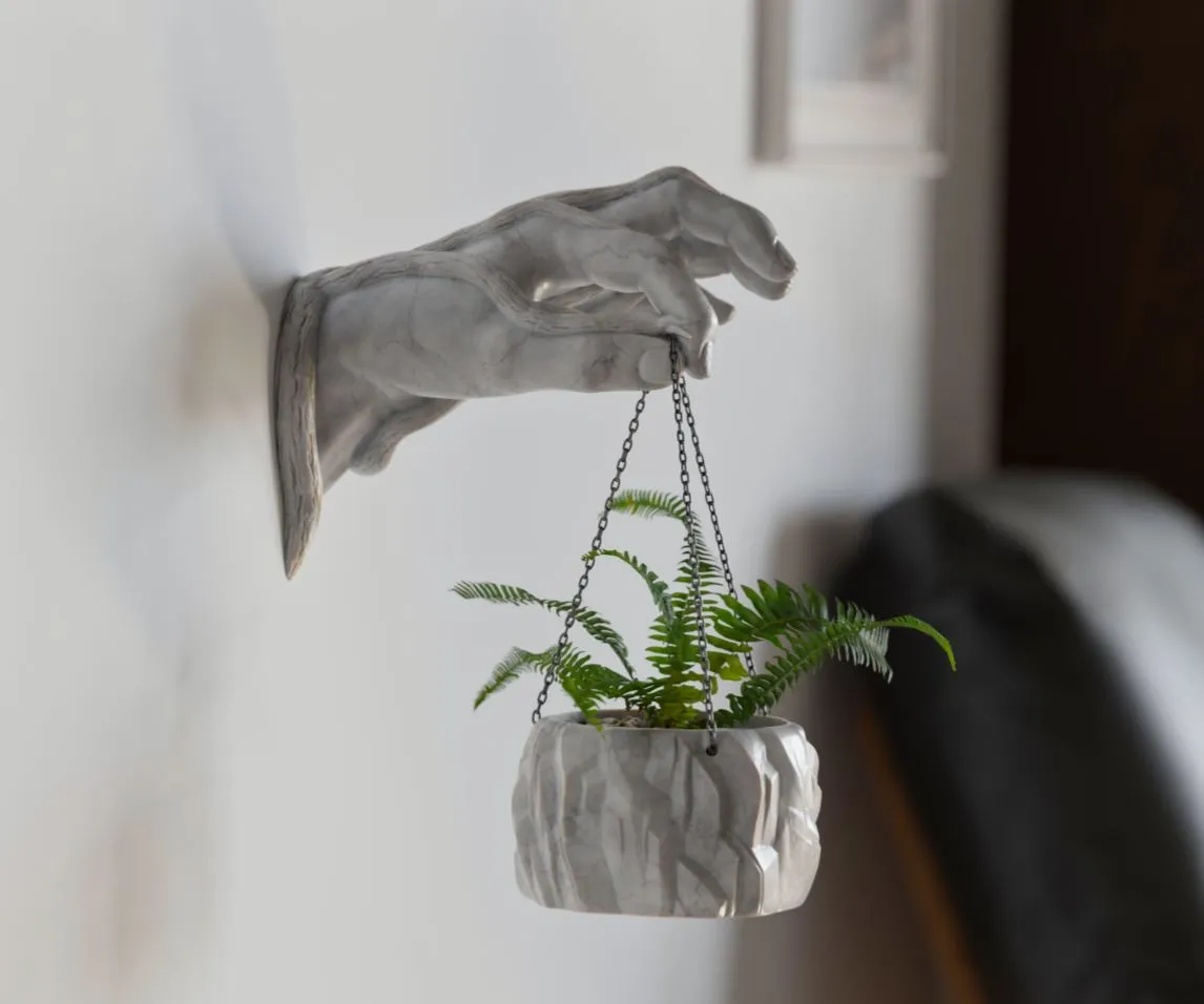 Wall hand flower pot 2 view 2