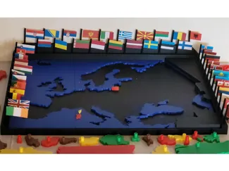 Europe puzzle and flags