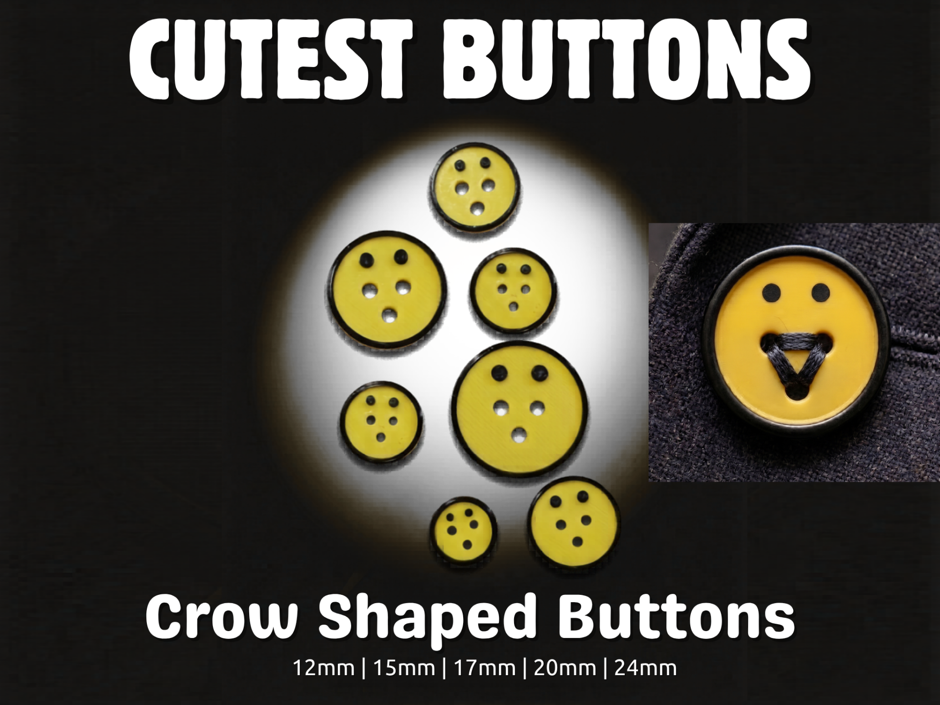 Crow shaped buttons