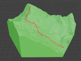 Alpamayo base camp to summit 3-d trail model