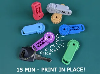 Fidget Click Keychain - Print in Place - 15 min