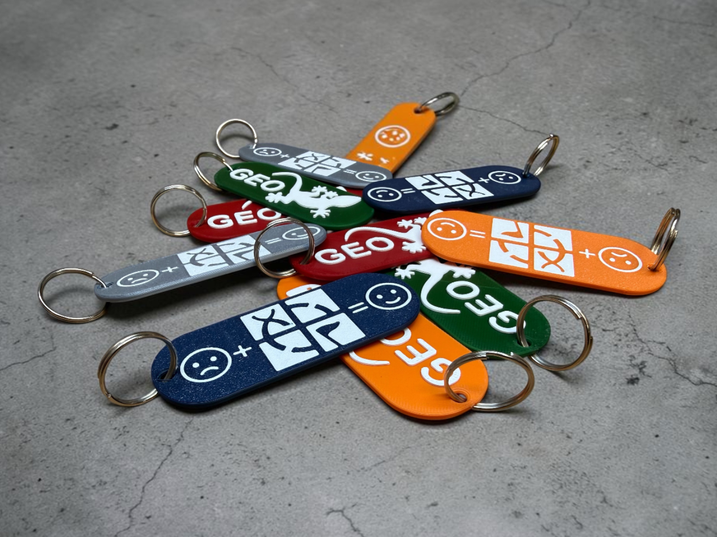 double-sided geocaching keychains