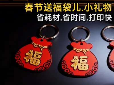 Lucky Bag Keychain - Pat Light Ornament - Small Gift - Pendant - Keychain - Chinese New Year Small Gift - Short Print Time