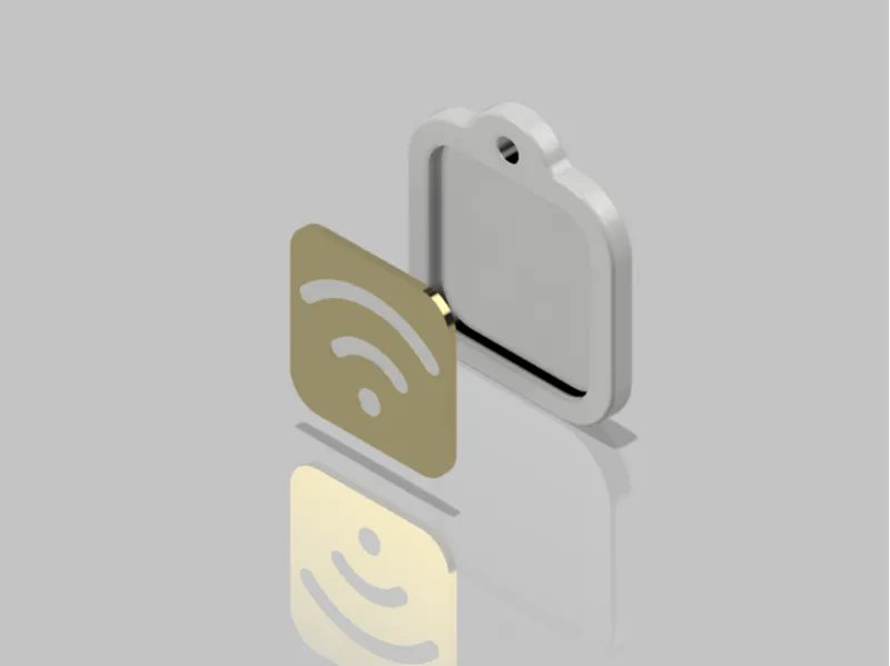 Keychain Wifi Logo with cutout for NFC chip
