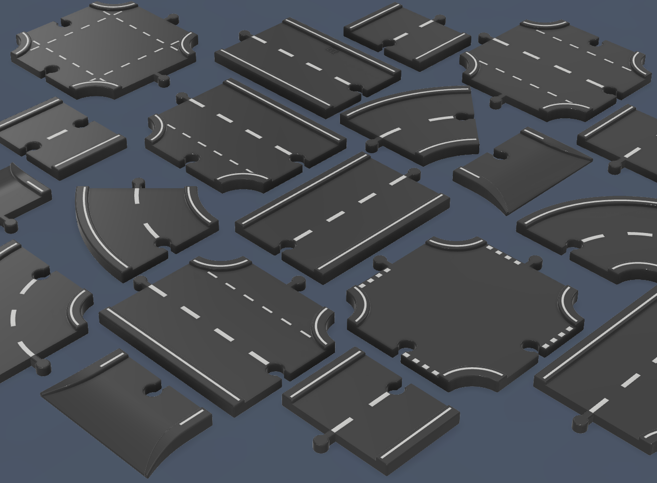 Miniatura 1 do modelo 3D Basic Road Set 