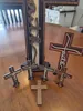 Miniature Faith cross with wood grain texture