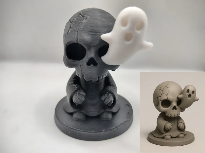 Haunted Skull with Ghost