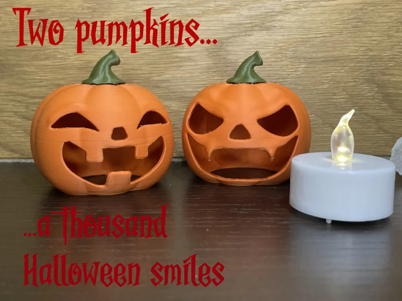Two pumpkins, a thousand Halloween smiles 