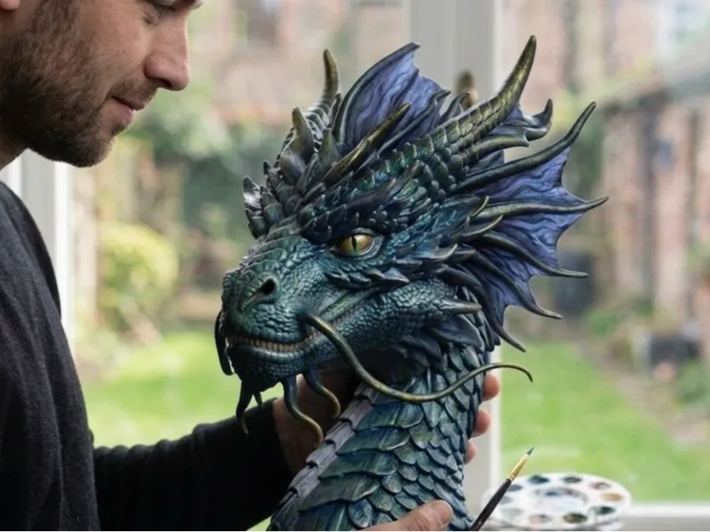 Dragon d'eau buste imposant