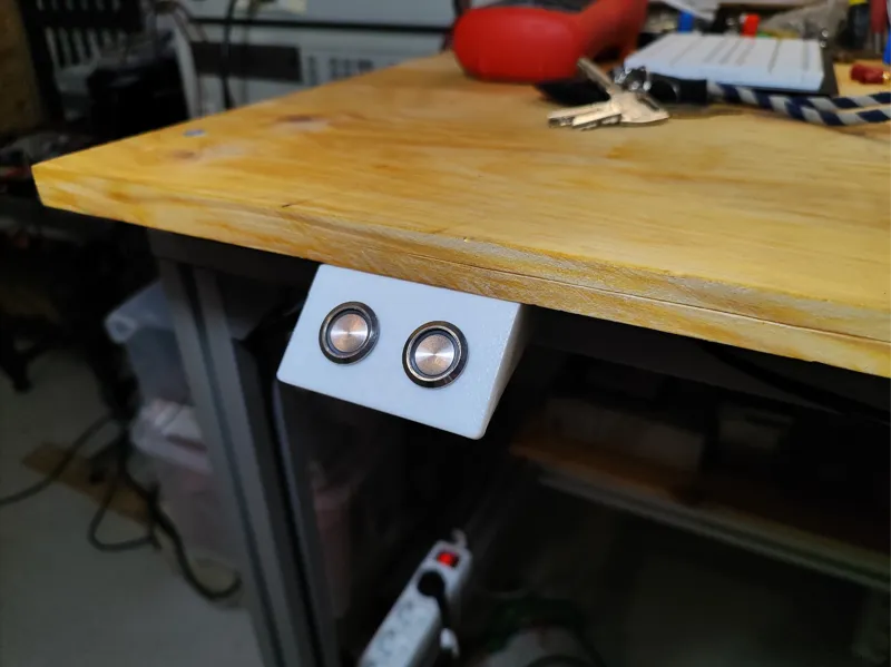 Under desk 2-button bracket (for 19mm buttons) 