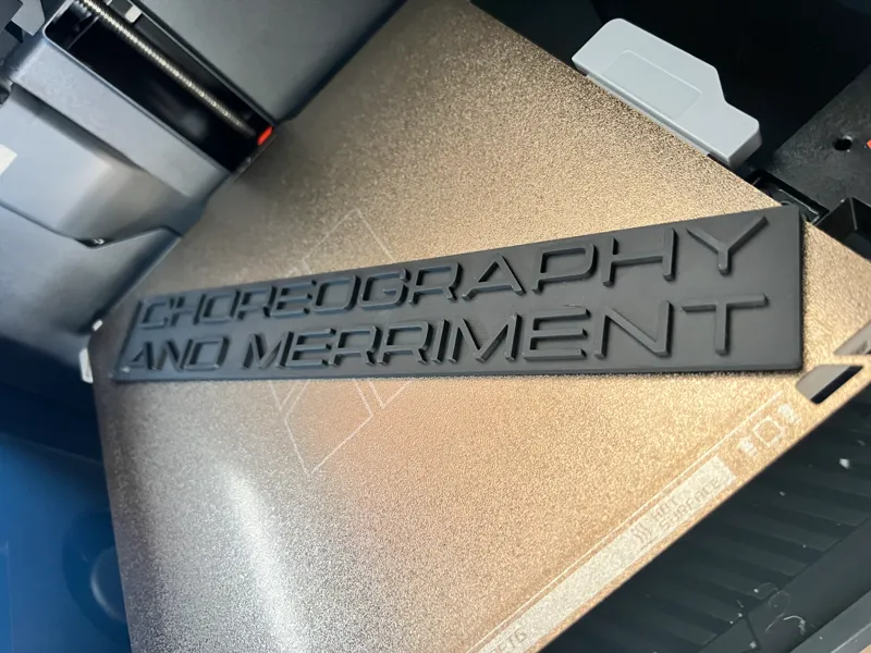 Choreography and Merriment Sign