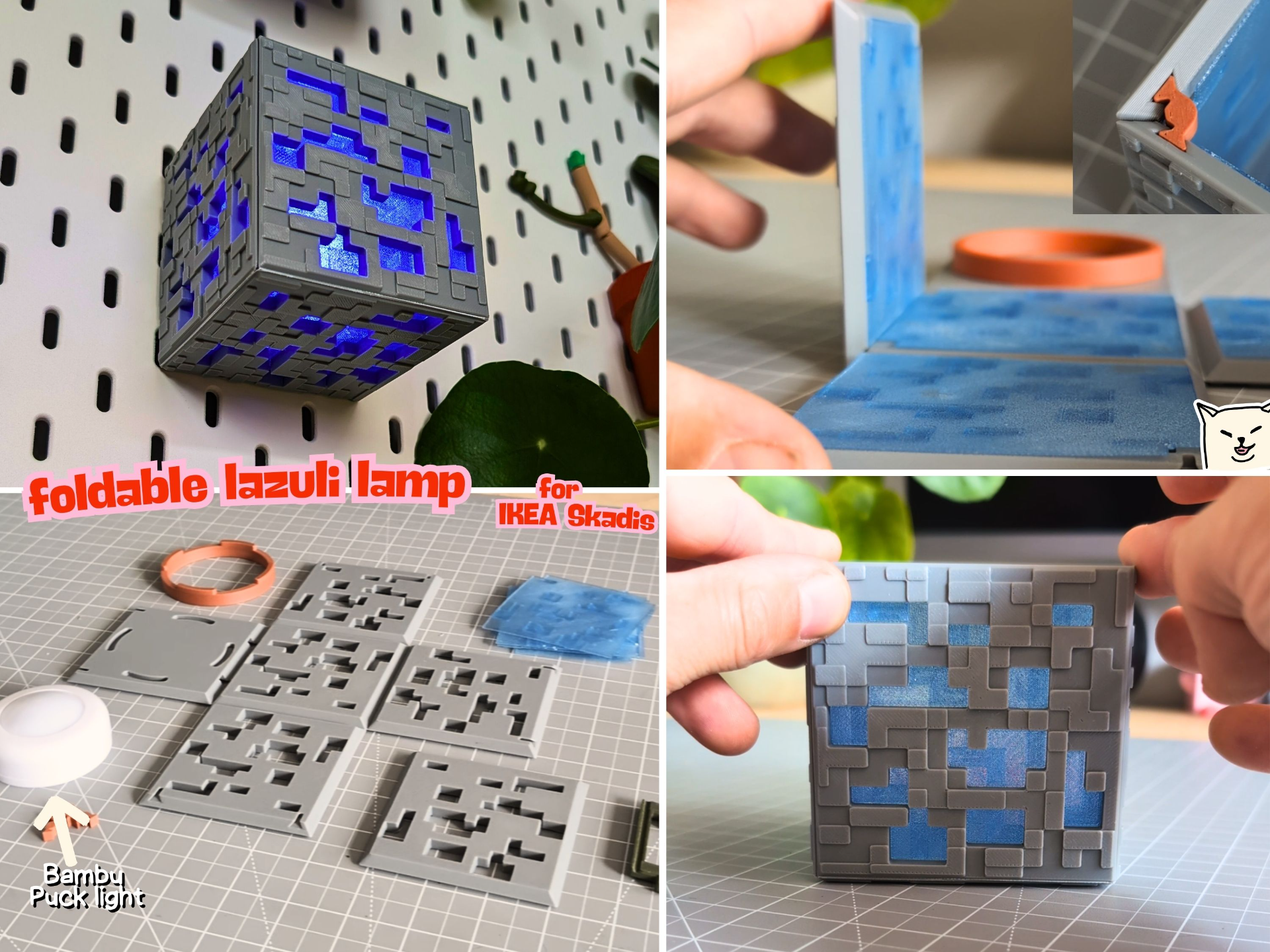 Faltbare Lazuli-Blockleuchte für IKEA Skadis