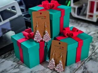 Little Debbie Christmas Cake Earrings