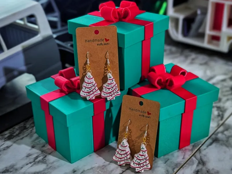 Little Debbie Christmas Cake Earrings