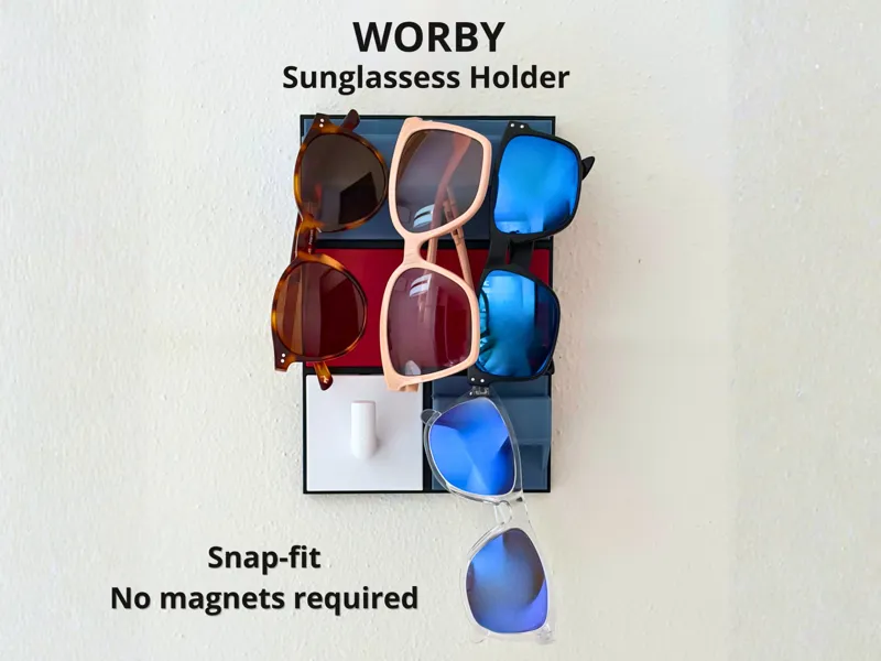 WORBY Sunglasses Holder (no magnets required)