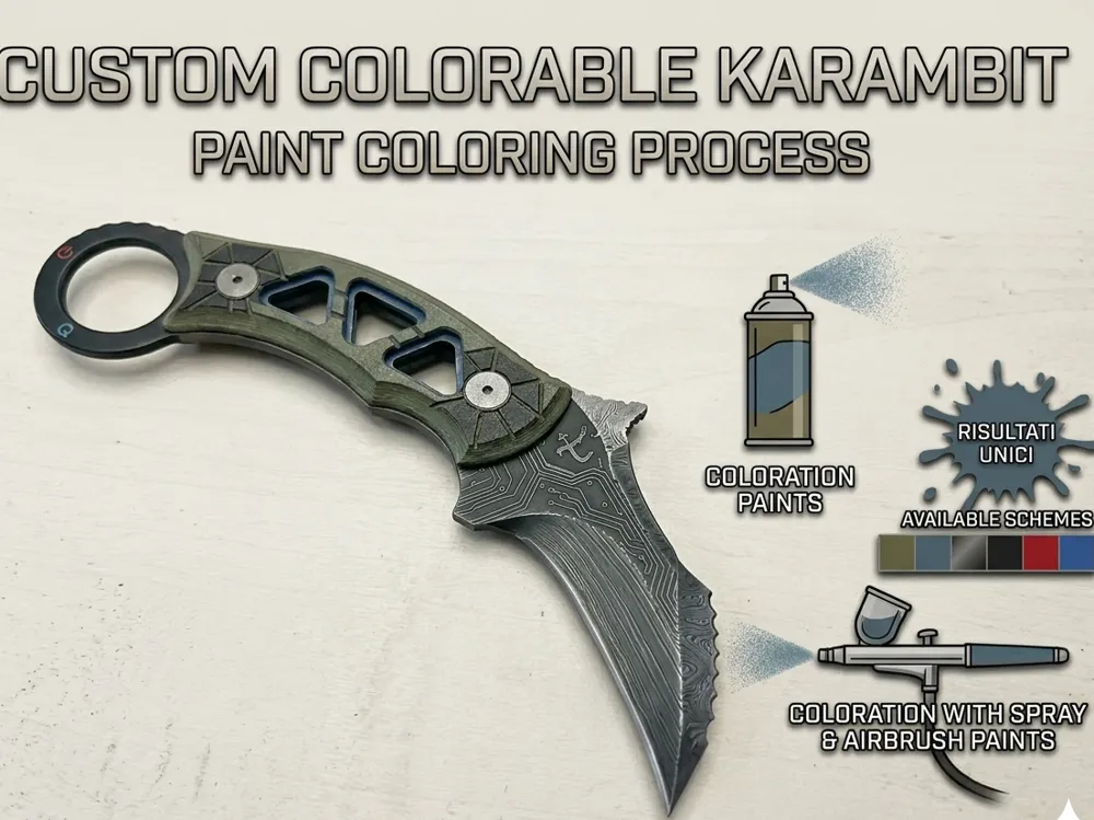 cuchillo karambit coloreable - Modelo de impresión 3D gratuito - MakerWorld