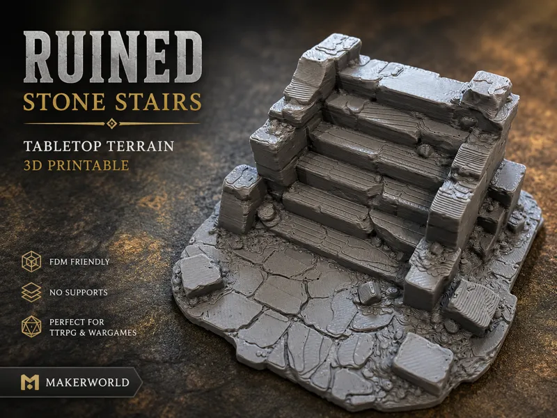 Verfallene Ruinentreppe – Tabletop Scatter Terrain