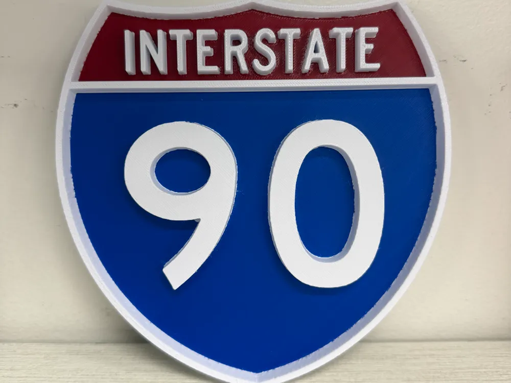 Slanted 90 Sign I-90 Interstate-Schild – Kostenloses 3D-Druckmodell – MakerWorld