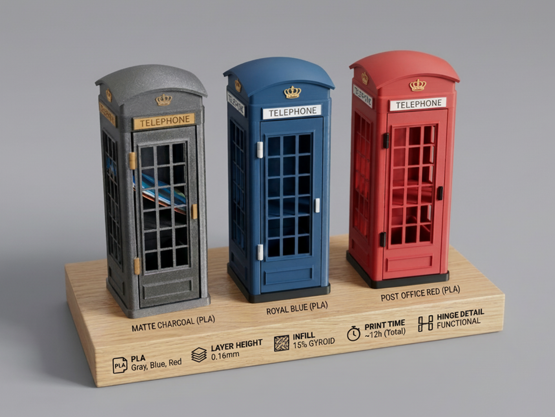 British K6 Phone Box — Souvenir|1:9 Scale Replica