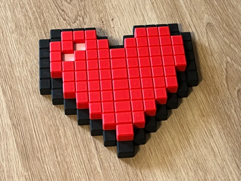 MineCraft Split Pixel Heart – Magnetic Friendship