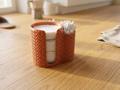 cotton swab and makeup remover pad container wow