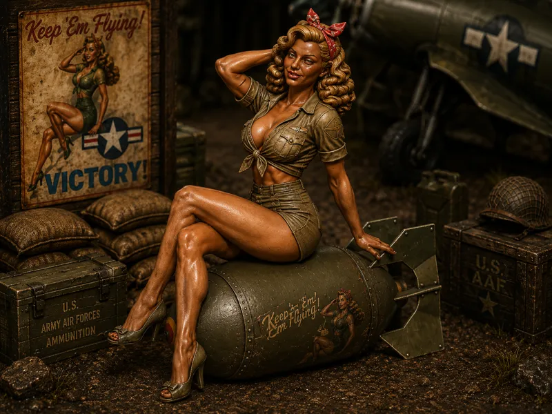 WW2 bomb pinup girl 10cm
