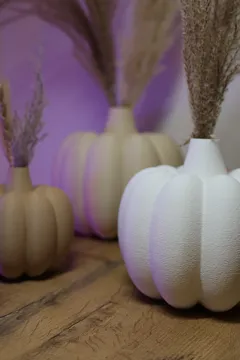 Adorno temático: Fuzzy Pumpkin Vases – Cozy Autumn 3-Piece Set — vista de referencia 3