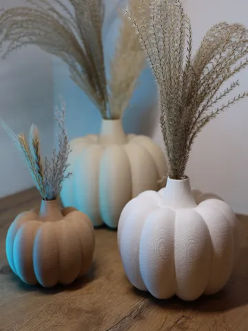 Adorno temático: Fuzzy Pumpkin Vases – Cozy Autumn 3-Piece Set — vista de referencia 2